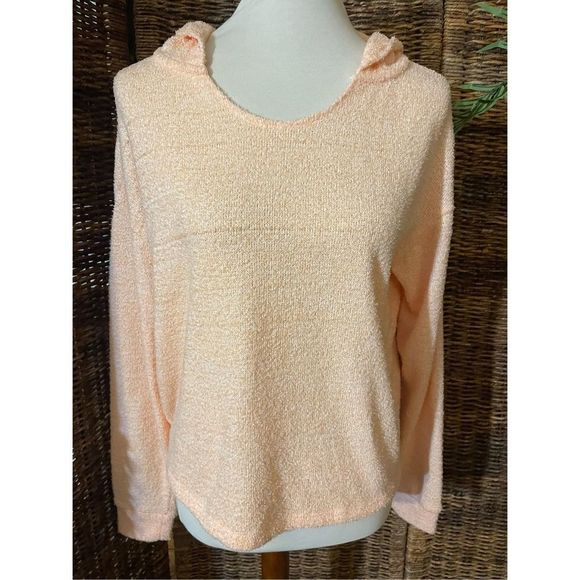 SO Women's Hooded Sweater Long Sleeve Pullover Crewneck Casual Orange Size Large - Picture 1 of 8